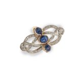 Art déco Saphir-Diamantring