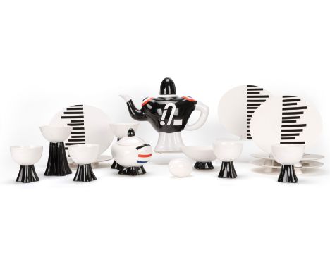 Villeroy &amp; Boch Designservice 'American Football'16-tlg., Villeroy &amp; Boch, Mettlach, 1987/88, Porzellan, weiß, partie