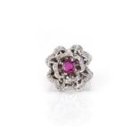Diamant-Rubin-Blütenring