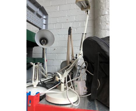 Various anglepoise lamps and reading lamp 