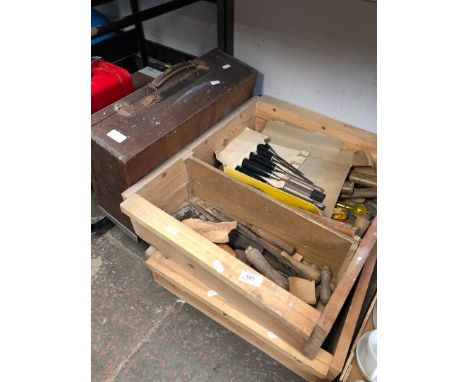 2 boxes of tools and a toolbox containing tools 
