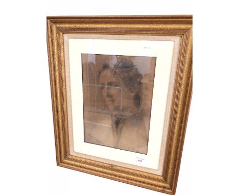 Elizabeth M Goodwin, 'IVY', portrait, pastel, glazed and framed. 