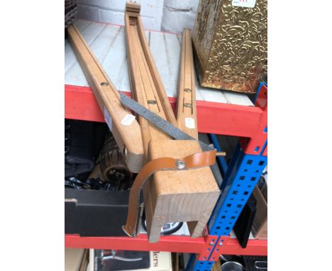 An artist's easel. 