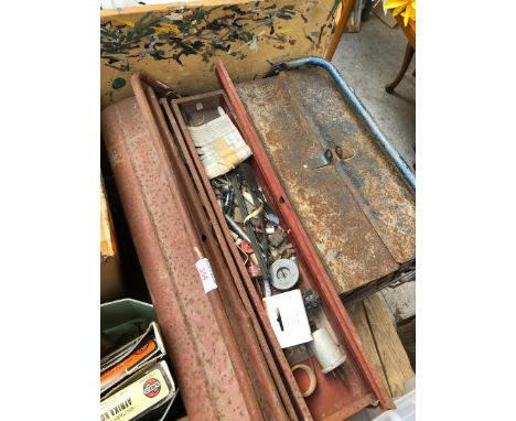 2 metal toolbox with tools 