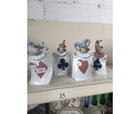 4 Nao playing card suits figurines 