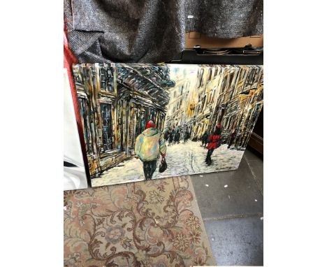 A large modern street scene canvas print 