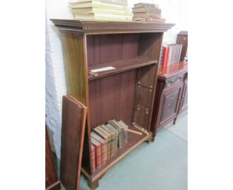 OPEN FRONTED BOOKCASE, mahogany adjustable shelf bookcase, 55" height x 41" width