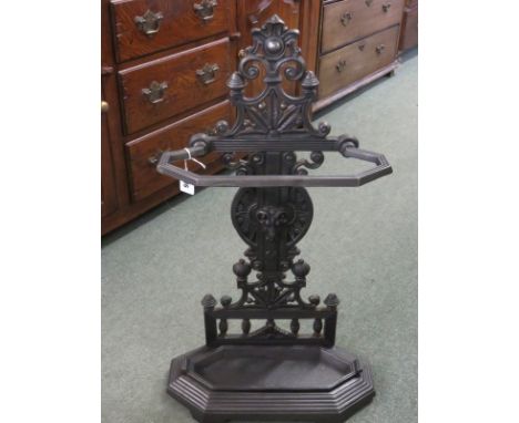 VICTORIAN STICK STAND, a cast iron stick stand, kite registration mark, 28" high