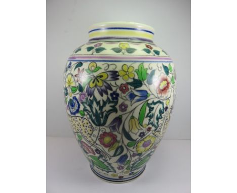 POOLE VASE, a large 13.5" oviform vase "Spotted Faun" pattern by Gwen Haskin