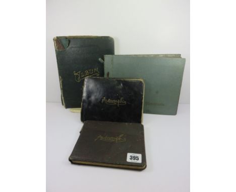 AUTOGRAPH ALBUMS, 3 albums from 1906-1940s , together with film stars and royalty celebrity portrait postcards album, some si