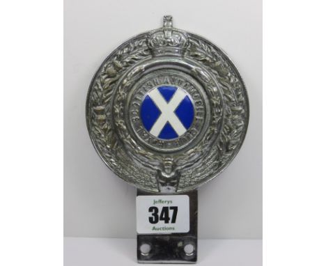 CAR BADGE, enamelled chrome car badge, "Royal Scottish Automobile Club", stamped "P1556"
