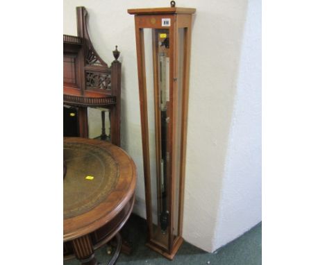 STICK BAROMETER, cabinet cased by Philip Harris, 48" height