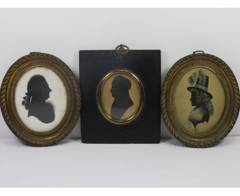SILHOUETTE, 3 antique silhouettes including Mrs Beetham, "Portrait of Lady Blane" & 2 other silhouette portraits of the Blane