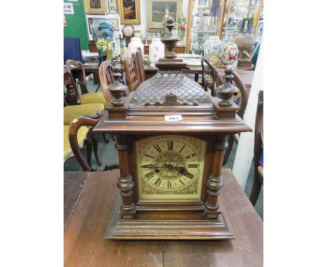 EDWARDIAN BRACKET CLOCK, HAC 14 day strike bracket clock, gilded face, 18" high