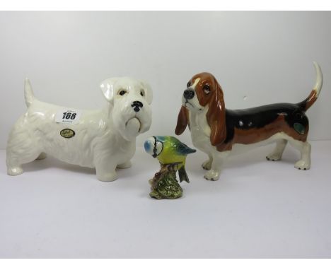 BESWICK BEAGLE & BLUE TIT, also Sylvac terrier