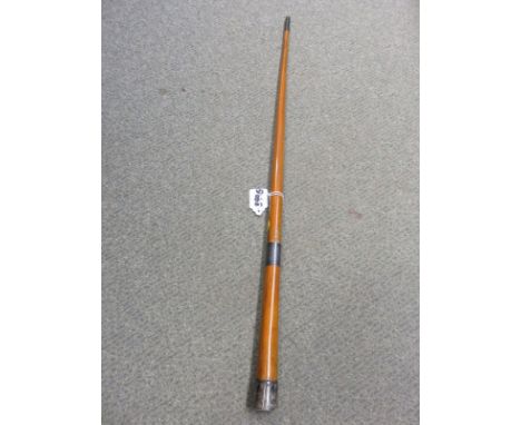 SWAGGER STICK with plated inscription plaque "Presented to Mr J Warburton, December 1882", 22.5"
