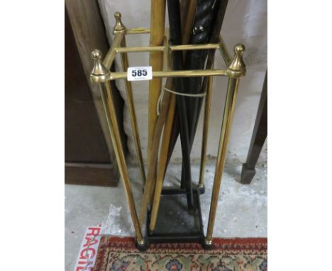 STICK STAND, brass detailed 4 section stick stand