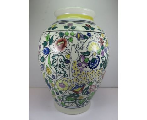 POOLE VASE, "Spotted Faun" pattern 14" ovi-form vase signed N Blackmore