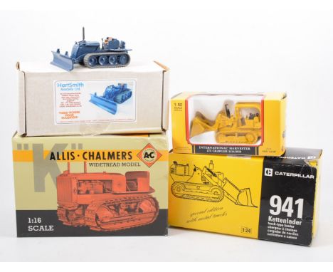 Allis-Chalmers "K" crawler tractor widetread model, 1:16 scale, boxed, HartSmith model TK03G Vickers Vigor bulldozer, First G