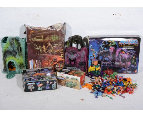 He-Man Master of the Universe by Mattel; Grey Skull castle boxed, Battle Ram boxed, Point Dread boxed, a selection of loose a