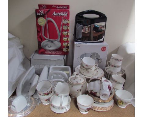 A Royal Vale part tea service together with other part tea sets, bathroom soap dishes, etc