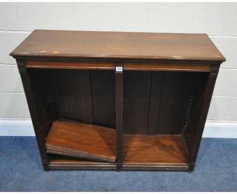 A 20TH CENTURY SIDE BY SIDE BOOKCASE, width 107cm x depth 38cm x height 88cm, condition report: three shelves, eight shelf ra