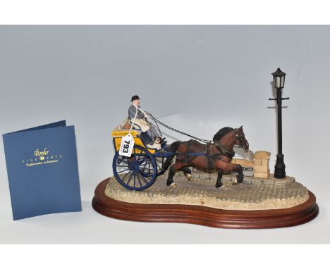 A LIMITED EDITION BORDER FINE ARTS SCULPTURE, 'Delivered Warm' B0040, depicting a horse-drawn baker's van, modelled by Ray Ay