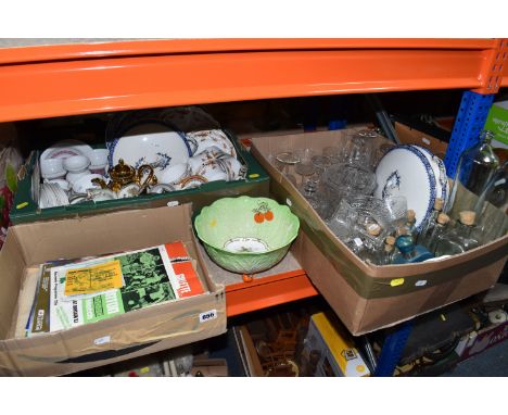 THREE BOXES AND LOOSE DERBY COUNTY FOOTBALL PROGRAMMES AND ASSORTED CERAMICS AND GLASSWARE to include copies of The Ram Newsp