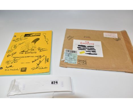 A SIGNED PRODUCTION SCRIPT FOR THE SIMPSONS NO. FABF09 'SMART AND SMARTER' with a signed cover to include the signatures of t