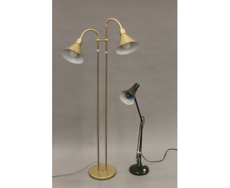 An anglepoise lamp and a reading lamp. The latter 137 cm high.