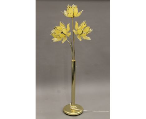 A 1980's floral-form standard lamp. 167 cm high.