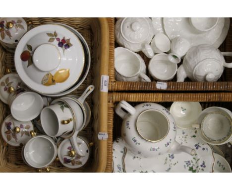 Three boxes of various tea and dinner wares including Coalport and Royal Worcester and a quantity of 19th century and later d