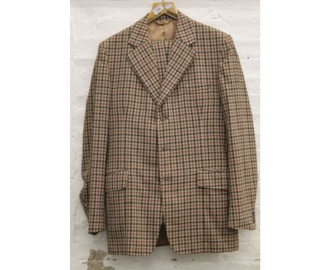 A 1960's checked 'Mod' suit with two pairs of trousers. Chest 40", waist 34", inside leg 33".