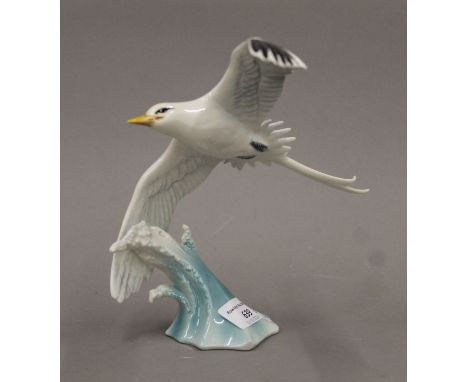 A Goebel porcelain Bermuda Longtail seabird aka White-tailed Tropicbird, modelled in flight, created exclusively for the Vera