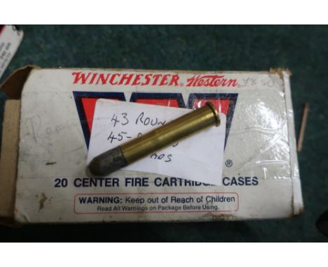 Forty three rounds of 45 70 Government reloaded ammunition (section one certificate required) 