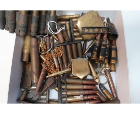 Selection of various inert ammunition, SA80 cleaning tool, spent link rounds etc 