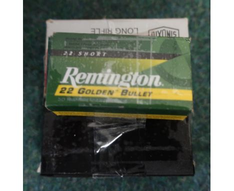 Fifty rounds of Remington .22 short rimfire ammunition and one hundred rounds of long rimfire .22 ammunition (section one cer