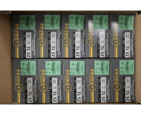 Two hundred and fifty rounds of Lyalvale Express 12 bore shotgun ammunition (shotgun certificate required) 