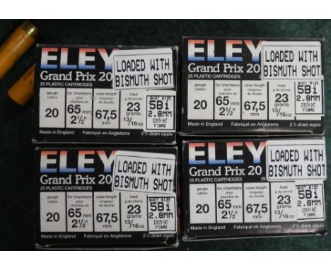 Eighty rounds of Eley Grand Prix 20 bore shotgun ammunition (shotgun certificate required) 