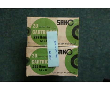 Two hundred rounds of 222 Magnum ammunition   (section one certificate required) 