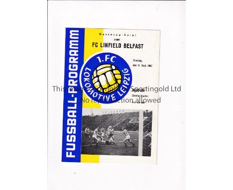LOKOMOTIVE LEIPZIG V LINFIELD 1967     Programme for the Fairs Cup tie in Leipzig 19/9/1967.    Very good