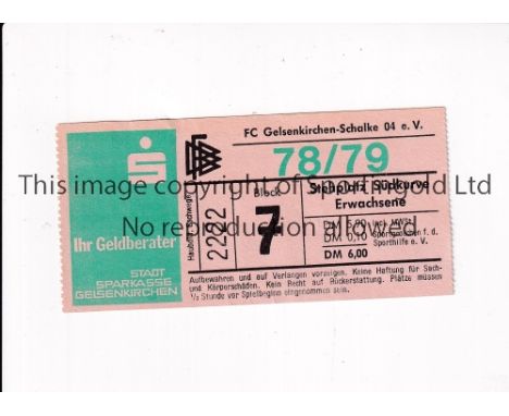 MANCHESTER UNITED      Ticket for the away Friendly v Schalke 04 on 1/8/1978. Match details written on the reverse.     Gener