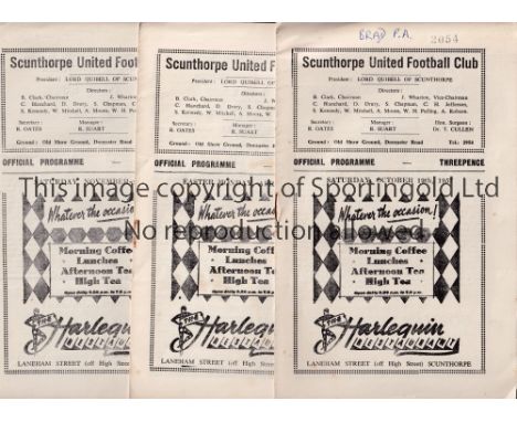 SCUNTHORPE UNITED      Over 140 home programmes: 14 x 1957/8 including Liverpool X 2, 22 X 1958/9, a few have punched holes, 