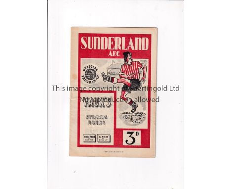 SUNDERLAND V NORWICH CITY 1951 FA CUP      Programme for the tie at Sunderland 10/2/1951, slightly creased and scores entered