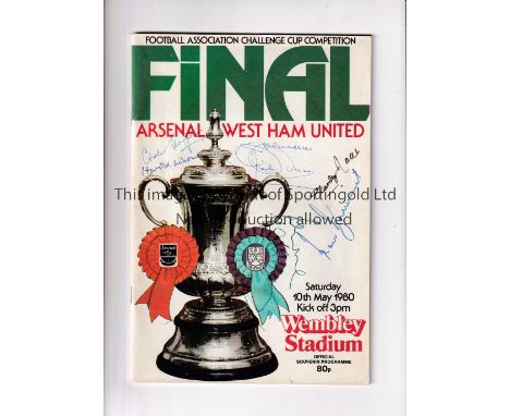 HAROLD WILSON AUTOGRAPH        Programme for the 1980 FA Cup Final, Arsenal v West Ham United, autographed on the front cover