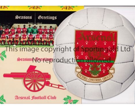 ARSENAL&nbsp; &nbsp; &nbsp; Eleven Christmas cards from 1973 - 1991 including, 6 of which are official Board of Directors and