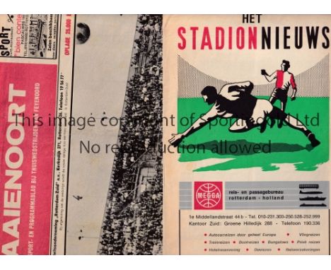NEWCASTLE UNITED      Two programmes for the away Fairs Cup tie v Feyenoord 17/9/1968 in their successful campaign. Stadion N