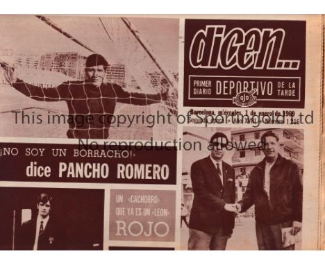 NEWCASTLE UNITED      Three Spanish newspapers / magazines for the away Fairs Cup tie v Real Zaragoza 1/1/1969 in their succe