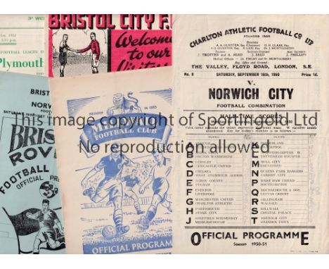 NORWICH CITY       Eleven away programmes: 50/1 v Charlton Res, Millwall, Bristol Rovers, Bristol C, Plymouth, 51/2 v Colches