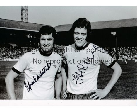 ARSENAL       Autographed 12 x 8 b/w photo of Jeff Blockley who was making his debut posing with Frank McLintock prior to a 1